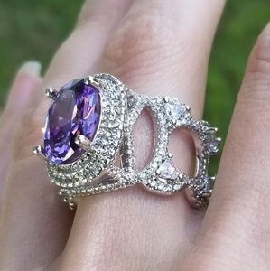 🆕️HUGE Sterling Silver- Amethyst & White Sapphire